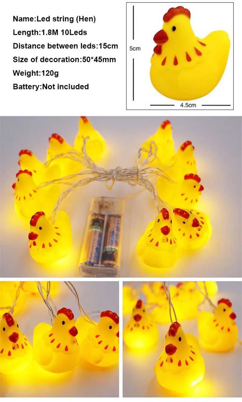 Chiclits 10 Led Cute Animal String Lights Battery Powered for IndoorOutdoor Halloween Christmas Thanksgiving Party Bedroom Decoration (34)