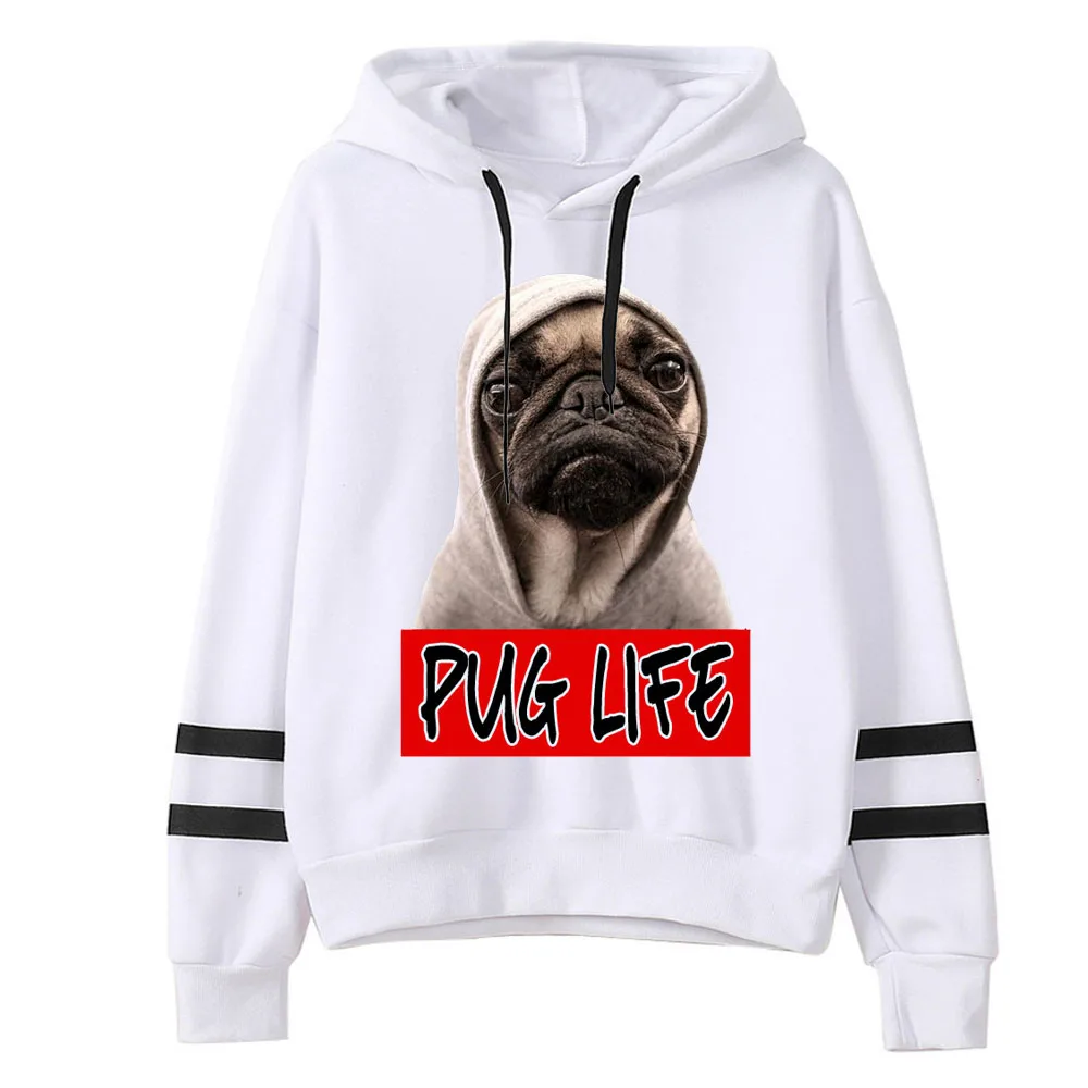 Women Funy dog Pug Life Print Hoodies Casual Cute Dogs Printting Sweatshirts harajuku Female