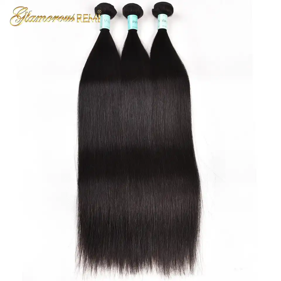 Malaysian Hair Straight Human Hair 3 Bundles Remy Hair Bundles 8