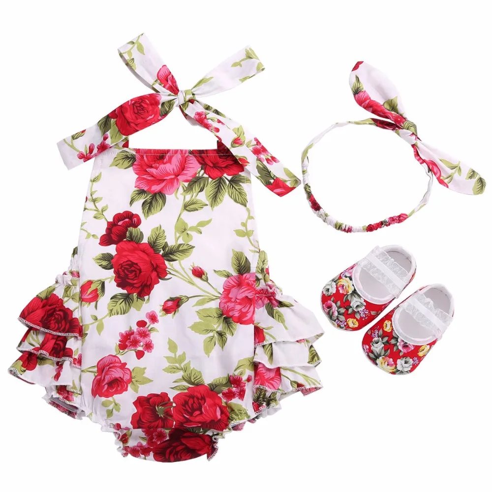 

Cotton Summer Floral Baby Girl Clothes 2017 Summer Ruffles,Suspenders Vetement Bebe Fille 2017 Costume Toddler Girl Baby Romper