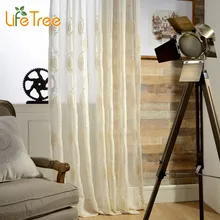 Circles & Flowers Embroidered Voile Curtains For Living Room Bedroom Window Tulle Elegant Sheer In Balcony Custom Made