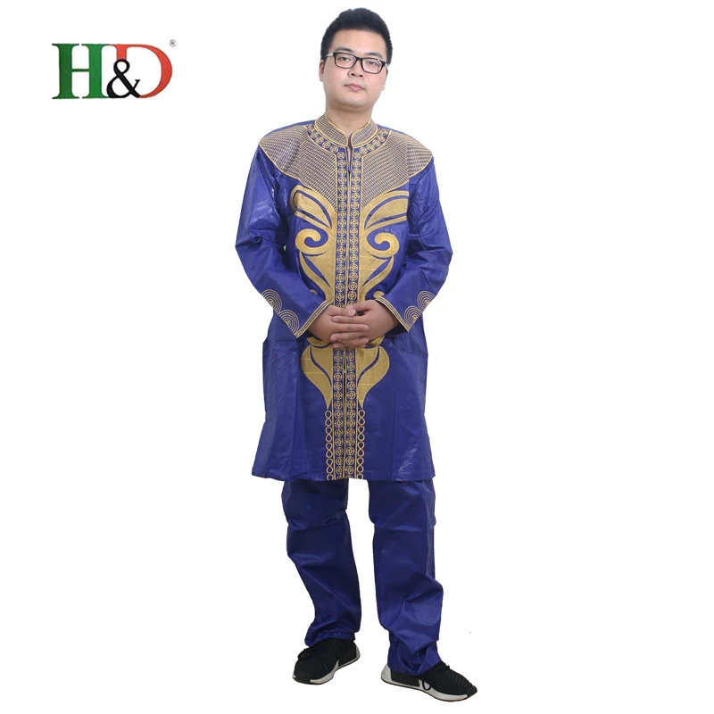 Vestidos De Nueva Moda Африкана Базен Riche africano bordado Camisa Los Hombres con Pantalones de DOS piezas ООН Juego|bazin