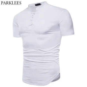 

Classic Henley Shirt Men 2018 Brand New Summer Short Sleeve V Neck T Shirt Men Casual Solid Color Slim Fit Tops Tees Shirt Homme