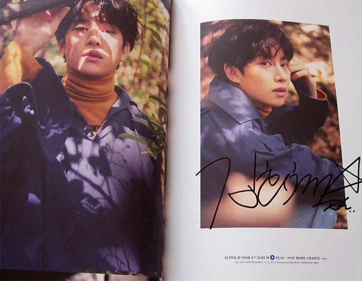 Подписанный S.J Super Junior autographed 8-й альбом PLAY CD+ Фотокнига+ подписанный плакат k-pop 112017