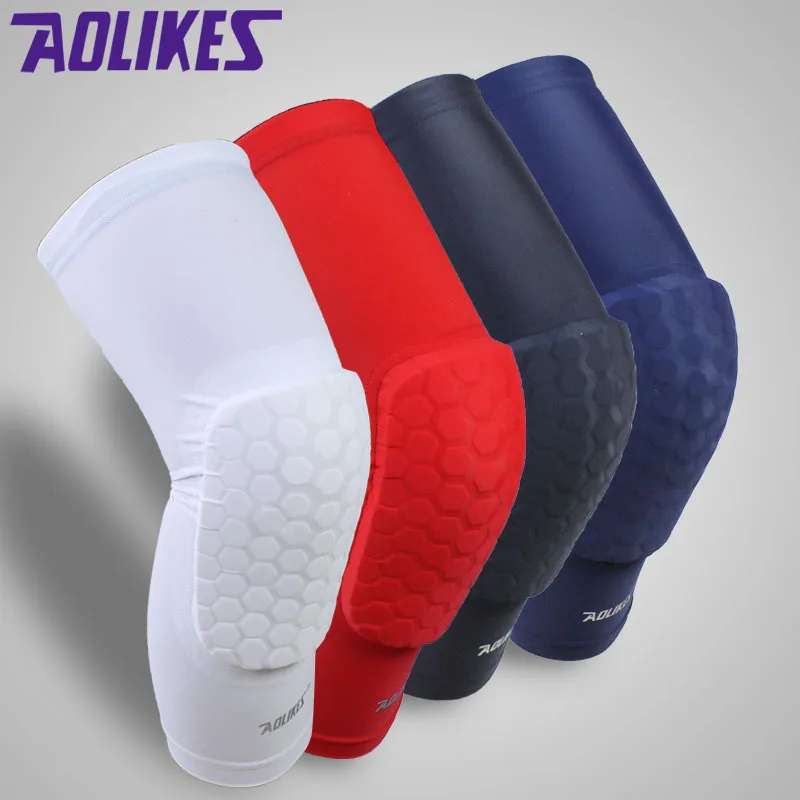 Prix pour AOLIKES 1 PCS Hex Éponge Genouillères Jambe Compression Manches Genou Accolades pour Basket-Ball Genouillère Soutien Sports De Sécurité Prix pour AOLIKES 1 PCS Hex Éponge Genouillères Jambe Compression Manches Genou Accolades pour Basket-Ball Genouillère Soutien Sports De Sécurité