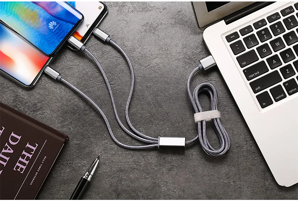 YKZ USB кабель провод для быстрой зарядки 3 в 1 3A Micro usb type C кабель для зарядки для Apple Phone samsung S9 huawei планшеты провод для передачи данных