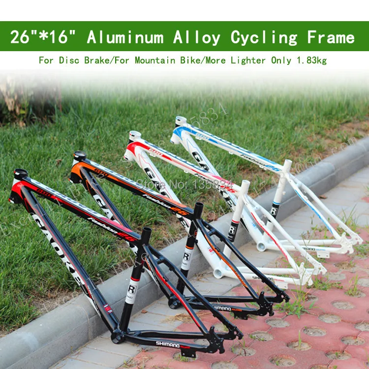 Only 1.83kg 26"*16" Aluminum Alloy Cycling Frame For Mountain Bike/Disc