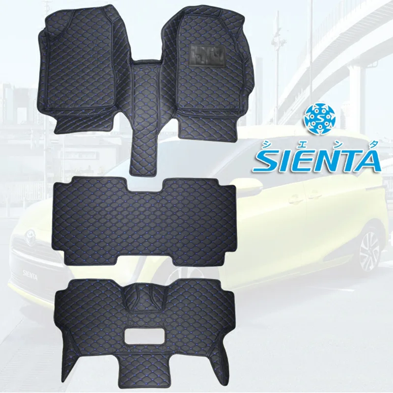 

lsrtw2017 fiber leather car floor mat for toyota SIENTA 2015 2016 2017 2018 2019 trunk mat