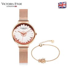 Victoria Hyde Montres Dames Marguerites Fleur Montre,Bracelet Daisy Bracelet Quartz Montre Femme Horloge Étanche