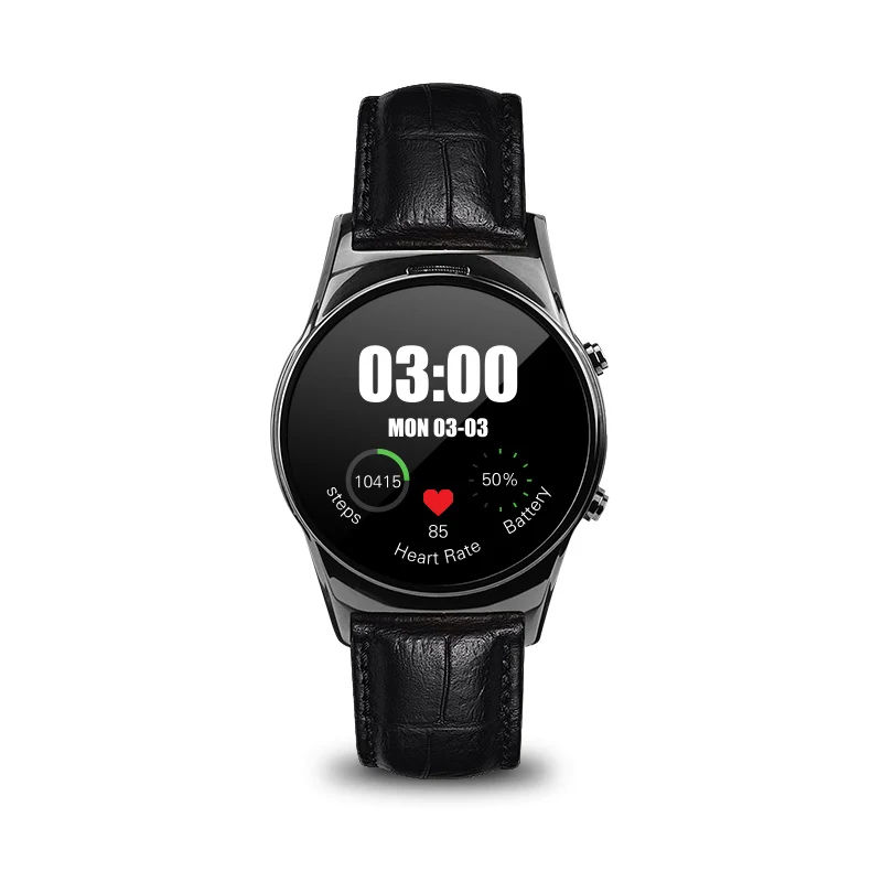 Full Round Steel Bluetooth Connected Smart Watches SIM Heart Rate Monitor Smartwatch Clock for Android Apple Phone with SD Slot