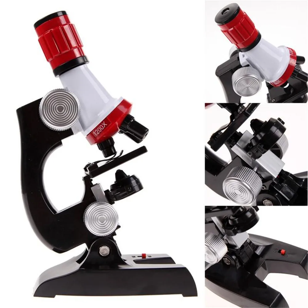 Биологический Микроскоп лабораторный набор светодиодный домашний школьный научная образовательная игрушка подарок Рафинированный Биологический микроскоп для детей