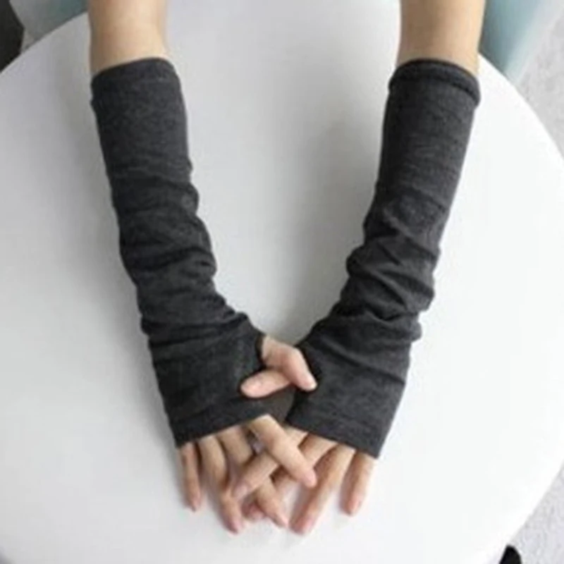 1 пара мягкие эластичные наручные руки теплые, вязаные женские варежки зимние длинные перчатки без пальцев черный серый кофе
