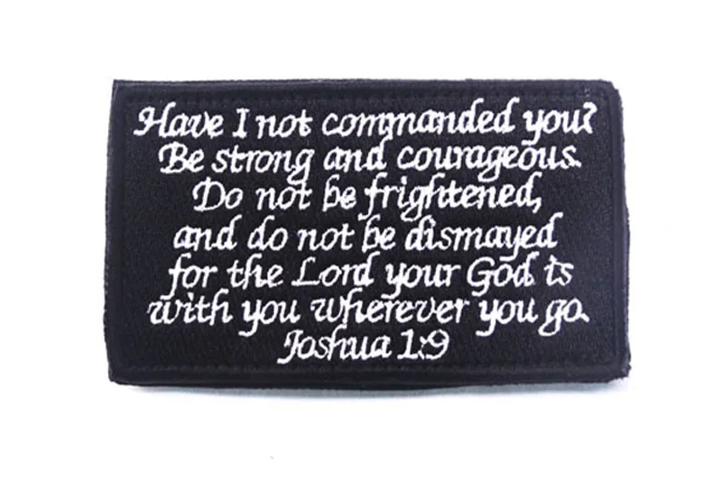 JOSHUA 1:9 GOD WITH YOU ARMY COMBAT INFIDEL BLACK OPS PATCH USA FASTENER FOREST BADGE MULTICAM AIRSOFT PATCH FOR BACKPACK JACKET - Цвет: A