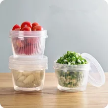 Пластиковый круглый Измельченный зеленый лук контейнер портативный фруктовый герметичный ящик кухонный слив имбирь чеснок ящик для хранения