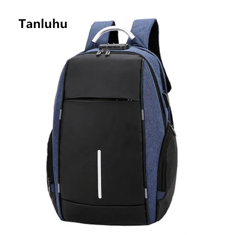 

Male Fashion Comfortable Blue Backpacks Man Casual High Quality Grey & Black Backpacks Student Daypack Mochila De Negocios E8076