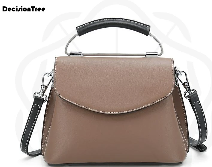 

New Casual Women Genuine Leather Shoulder Bags Simple Korean Style Female Top-Handle Bags Fashion Mlultifunctiona Ladies BagL189