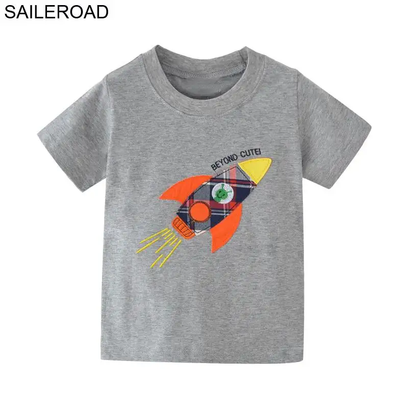SAILEROAD 7 лет футболка для детей-динозавров, детская одежда Pockect, хлопок женская рубашка, летняя детская футболка для детской одежды - Цвет: 2638 same picture