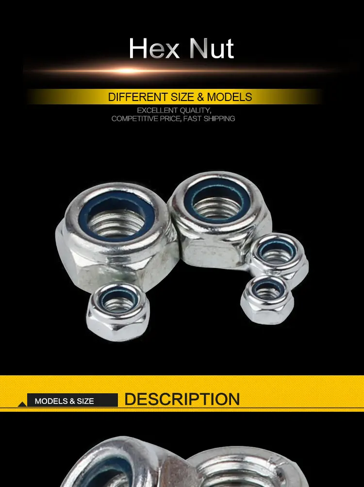 LINVINC Tuerca de Bloqueo de 50 Piezas M3 M4 M5 M6 Tuercas Hexagonales de Nailon Autobloqueantes de Acero Inoxidable 304 Contratuerca M4 x 50 Piezas