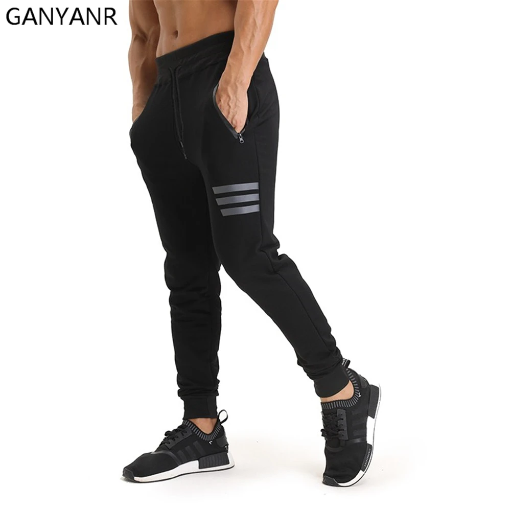 

GANYANR Running Pants Men Sport Leggings Training Jogging Basketball Fitness Athletic Football Sweatpants Elastic Gym Soccer