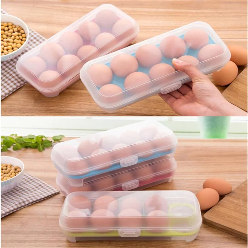 

Best Quality Single Layer Refrigerator 10 Eggs Airtight Storage Container Box Bambu Tabak Organizer Holder Kitchen Organizer