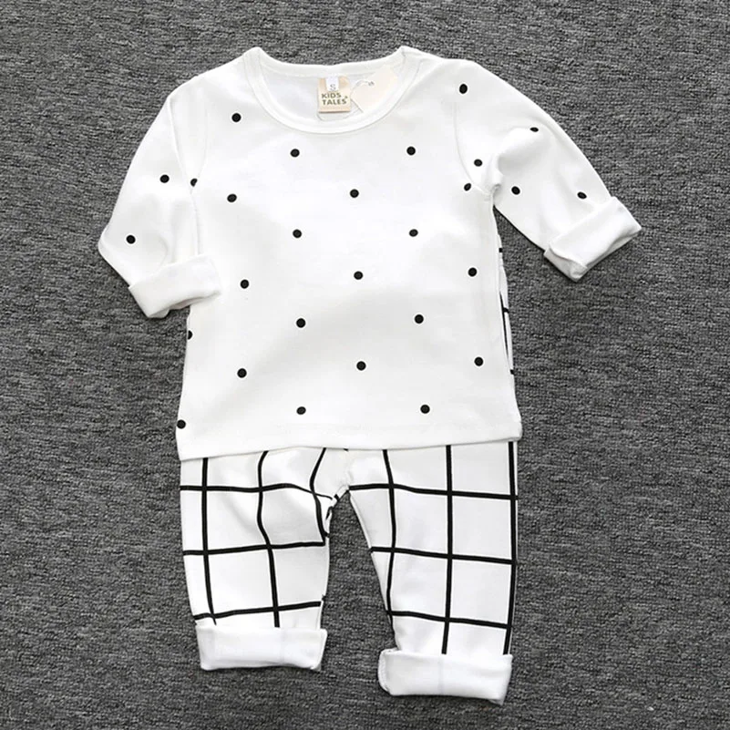 Frühling Herbst Baby Pyjama Anzug Hause Kleidung Schlafanzug Langarm Baumwolle Pyjama Netter Junge Mädchen Kleinkind Loungewear Gute qualität