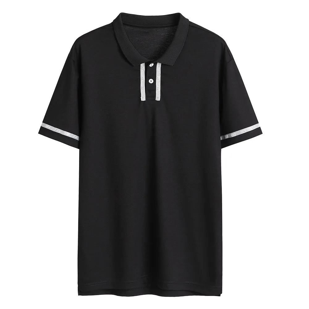 black Enjeolon Polo рубашка для мужчин s короткий рукав летние хлопковые черные повседневные однотонные мужские футболки поло сухой Slim Fit Поло для мужчин T3707 - Цвет: black