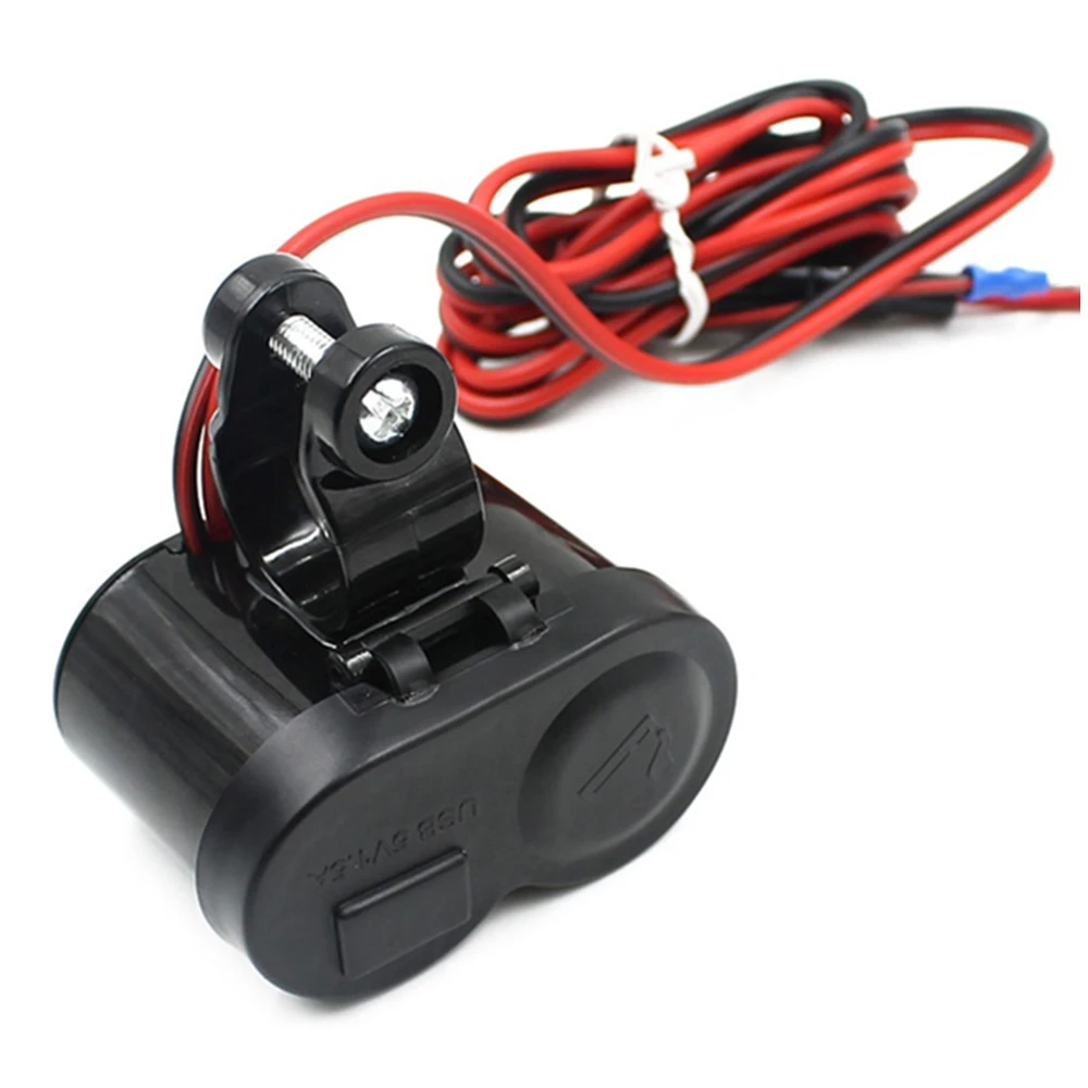 Motorcycle 12V USB Cigarette Charger Lighter Power Port Outlet Socket for Cell Phone