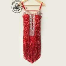 Стиль Костюмы для латиноамериканских танцев Танцевальный костюм спандекс блестки кисточкой латинские танцы Конкуренции Платья для женщин ребенка латинские танцы платье S-4XL