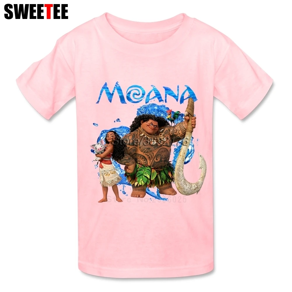 Moana children's T Shirt Pure Cotton Short Sleeve O Neck Tshirt Clothes