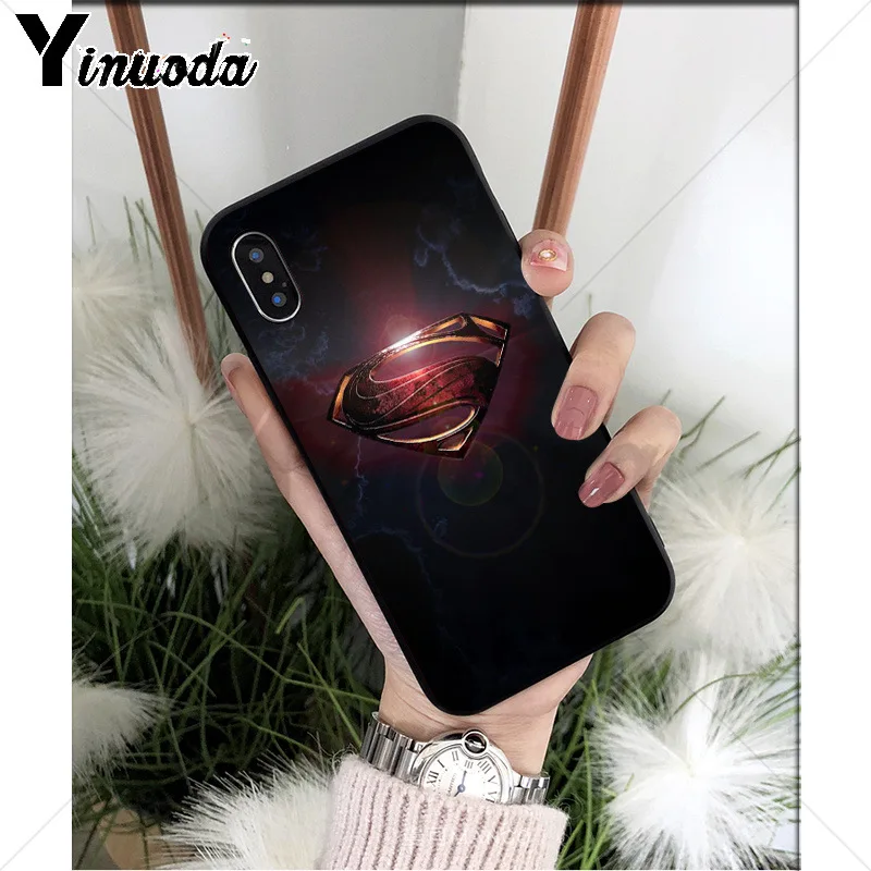 Yinuoda DC hero Супермен Силиконовый мягкий ТПУ Черный чехол для телефона для iPhone X XS MAX 6 6s 7 7plus 8 8Plus 5 5S SE XR - Цвет: A2