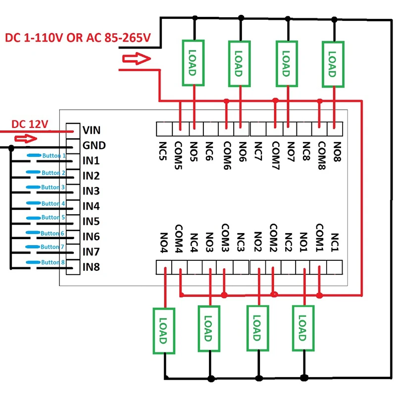 MOOL Dc12V 8 каналов Многофункциональное реле задержки таймера доска время переключатель синхронизации петля блокировки самоблокирующийся мгновенный бистабильный