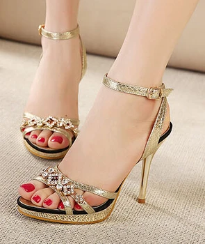 

Luxury Rhinestone Women Sandals Rome Style High Heels Female Summer Shoes Elegant Ladies Wedding Shoes Sandalias femininasWSH615