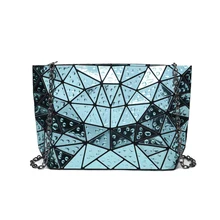 Новинка, известный бренд, женский клатч, сумочка на цепочке, на плечо, голограмма, сумка, капли воды, Геометрическая, складная сумка