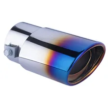 DSYCAR 1 Pcs Roasted blue Stainless Steel Car Exhaust Pipe Tail Muffler Tip cover for Car