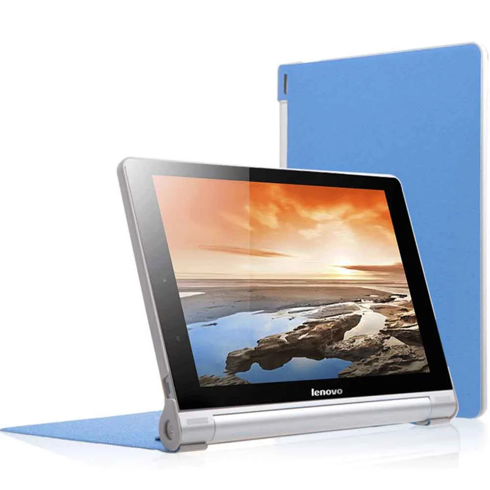 Модный складной чехол-книжка из искусственной кожи с шелковым узором для lenovo B8080H/F 10,1 '', чехол для lenovo YOGA Tablet 10HD - Цвет: Blue