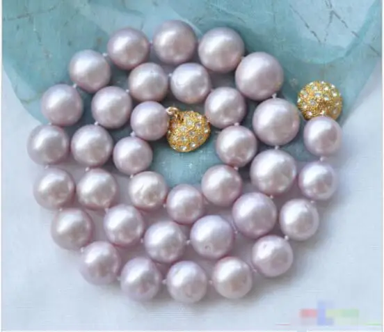 

Free shipping hot sale Women Bridal Wedding Jewelry >>REAL 17" 13mm ROUND LAVENDER FRESHWATER PEARL NECKLACE