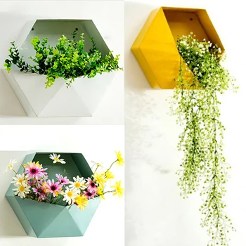 

3pcs Wall-mounted Iron Flower Stand Pot Plant Holder Storage Box for Home Offices Hotel Cafe Bar Ornament - 30cm