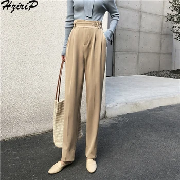 

HziriP Korean Pants Casual Harem Pants 2019 Fashion Loose Slim Wild High Waist High Quality Solid Fresh Trousers 3 Colors