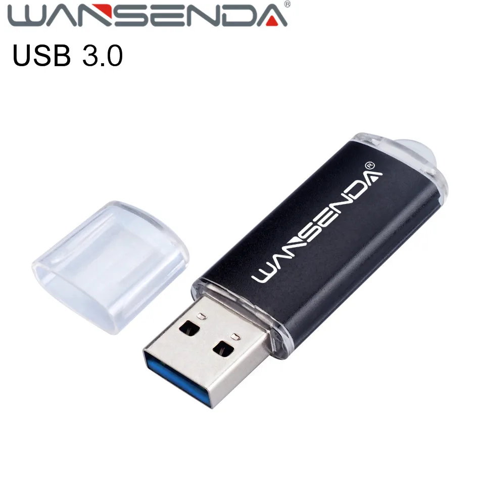 USB флеш-накопитель WANSENDA 3,0, 256 ГБ, 128 ГБ, 64 ГБ, 32 ГБ, флеш-накопитель, мини USB флешка, 16 ГБ, 8 ГБ, карта памяти, 4 Гб, флешка - Цвет: Черный