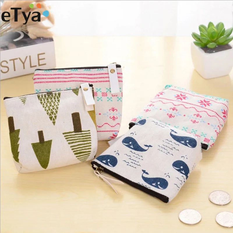eTya 1PCS Mini Women s Purse Coin Holder font b Wallet b font Money Bags Canvas