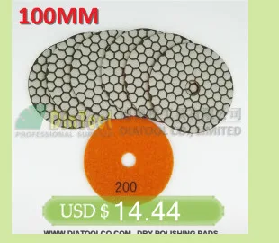 SHDIATOOL 7 шт. " /100 мм Алмазный круг для сухой полировки для гранита мрамора зернистости#50 шлифовальный диск из камня шлифовальный диск полировщик камня Pad