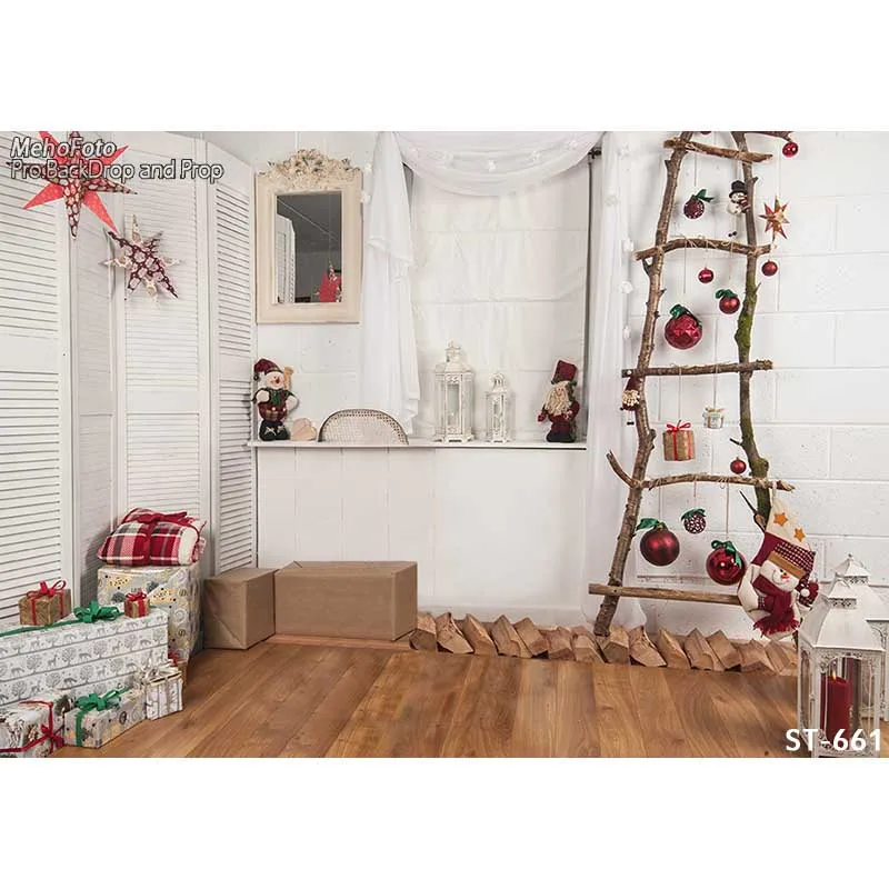 baratas Decoração do natal foto fundos tecido escada fotografia pano de fundo para crianças photo studio fundo retrato ST 661