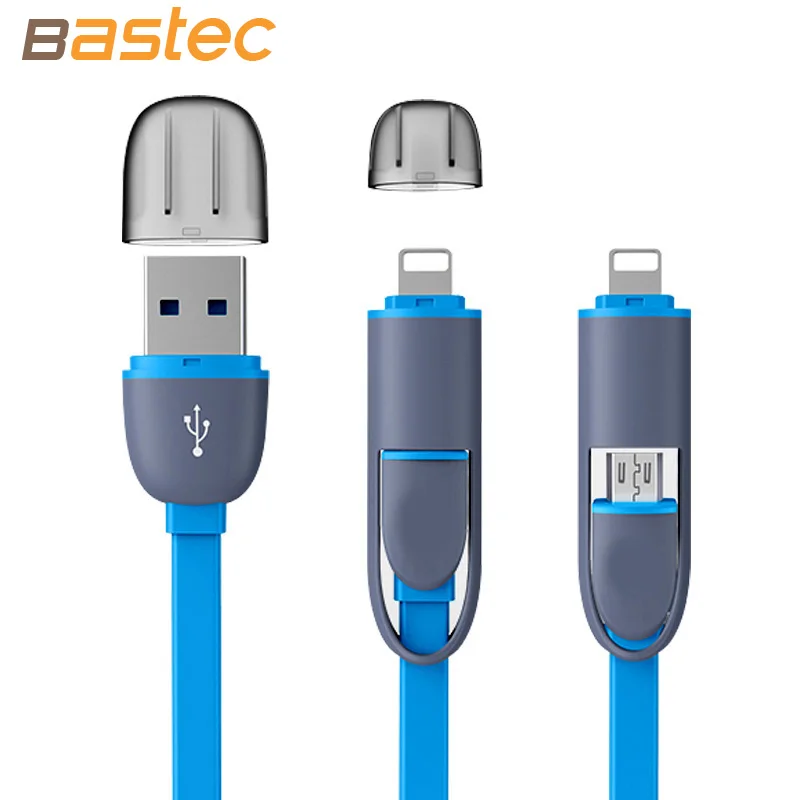 Newest Colorful Micro USB Cable 2 in 1 Sync Data Charging USB Cable for iPhone 5 5s 6 plus Samsung Xiaomi HTC Sony
