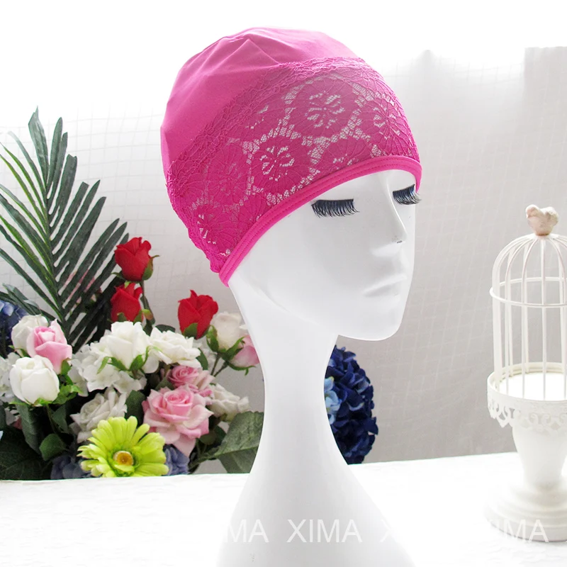 

2017 New Arrival Women Swimming Cap Lace Nylon & Spandex Solid Hat Free Size For Ladies Female Brand Bathing Cap For Women