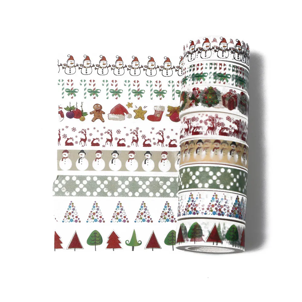 

Christmas Washi Tape Paper Masking Sticky Adhesive Roll Craft Decorative New Stationery Office Supplies