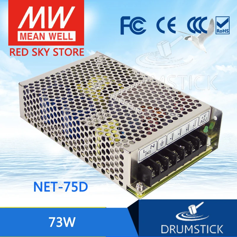 

Worthwhile Free shipping MEAN WELL NET-75D 2Pcs meanwell NET-75 73W Triple Output Switching Power Supply