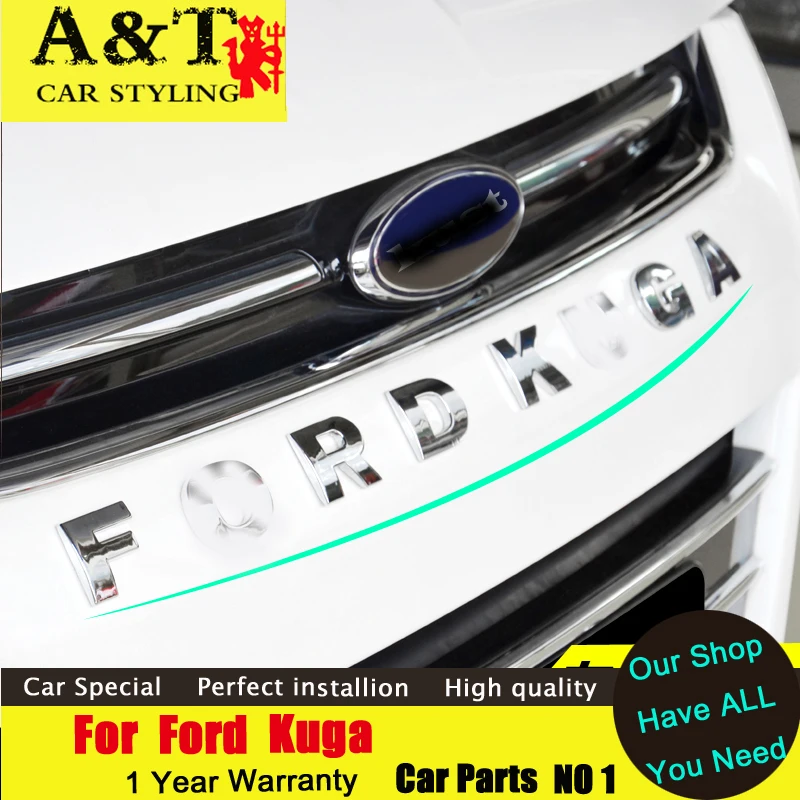 

AUTO PRO car styling For Ford Kuga Escape Front car Letters trim 2013-2015 For Kuga Front car stickers Letter word strip Car Acc