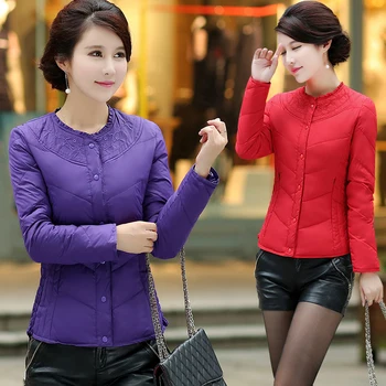 

Winter Rushed Women Down Jacket Liner 2018 New Fashion Short Solid Color Large Size Thickening Round Neck Warm Female Ll757