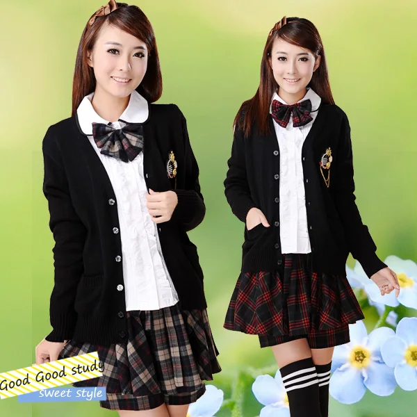 green cardigan school uniform
