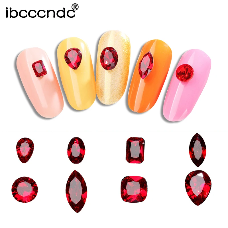 4pcs Rhinestones for Nails Colorful Crystal Mixed Size Nail Studs